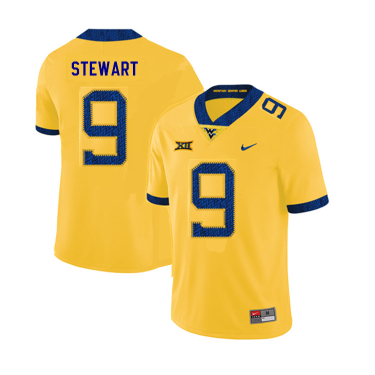 NCAA Men's Jovanni Stewart West Virginia Mountaineers Yellow #9 Nike Stitched Football College 2019 Authentic Jersey YH23P05KB